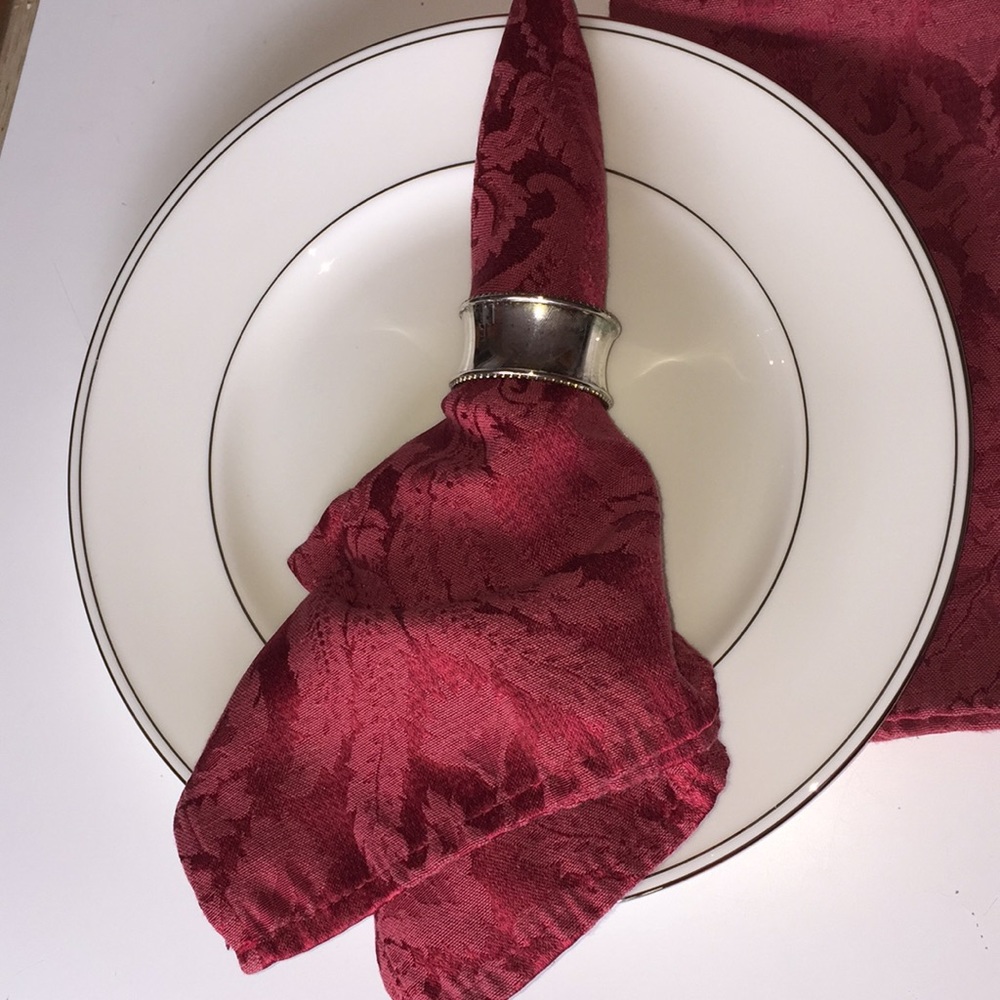 Red Brocade Napkin Set